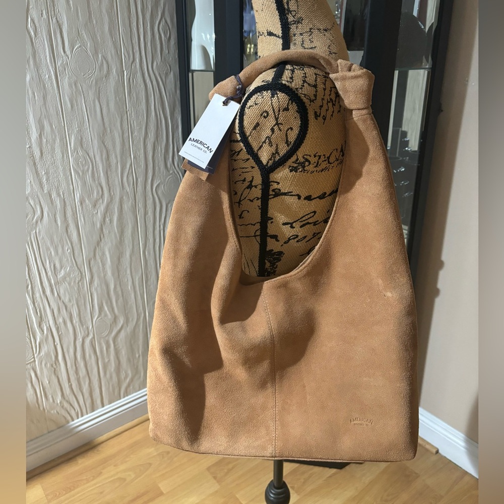 SOLD!!!! American Leather Co. Nutmeg Suede Hobo Bag